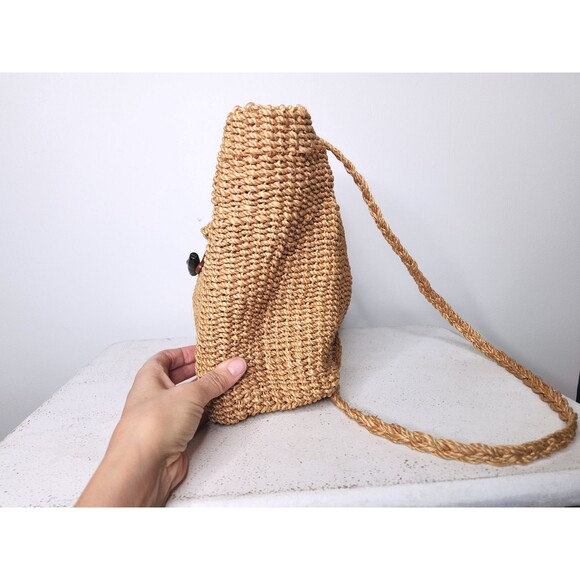 Vintage Straw Sisal Jute Bag - BIG Market Bag Top Handle or Shoulder/ Crossbody - Picture 6 of 10